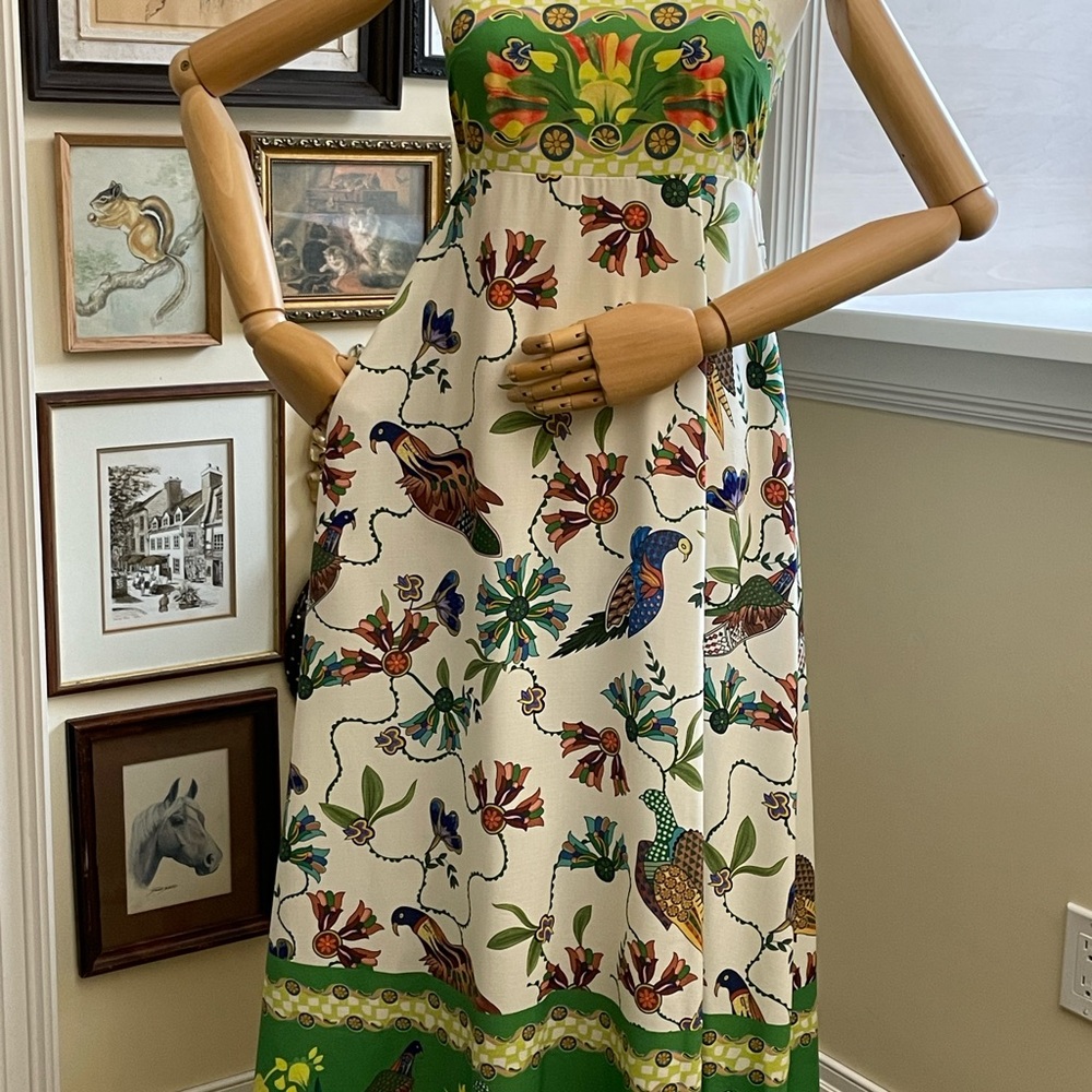 Floral Green and White Dress - Picture 2 of 6